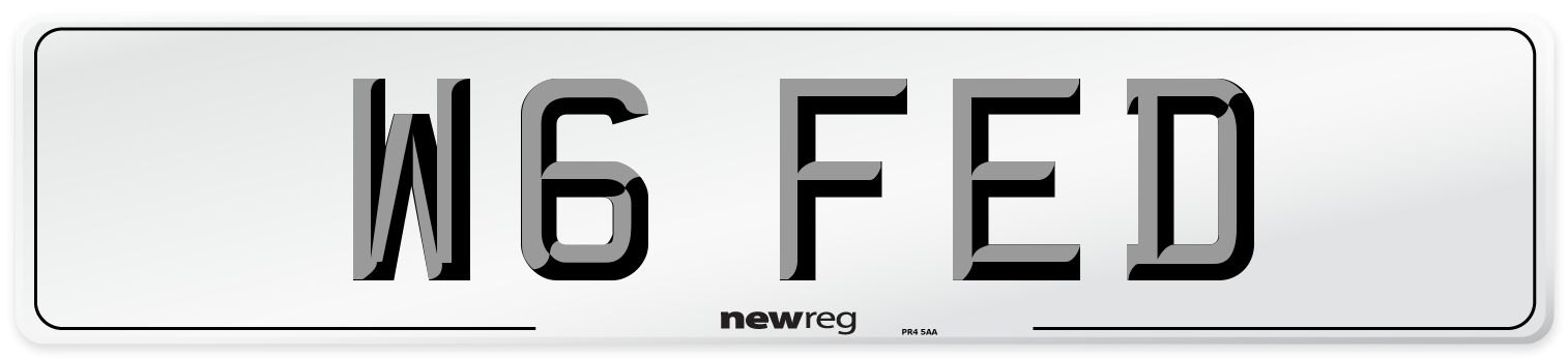 W6 FED Number Plate from New Reg